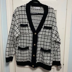 Bloggers Favorite Zara Oversized Tweed Cardigan